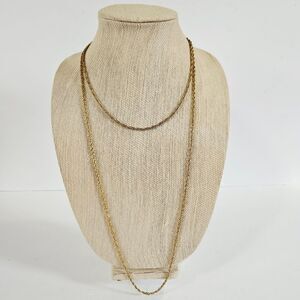 Vintage Goldette Multi-Strand Gold-Plated Minimalist Chain Link Sautoir Necklace